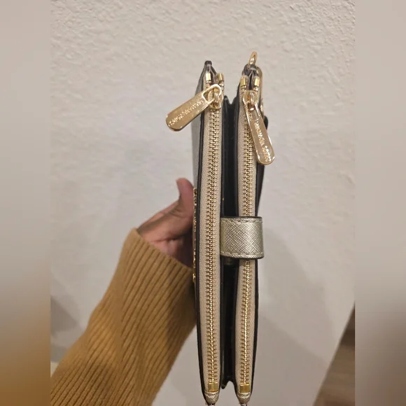 Michael Kors Gold Metallic Wristlet Wallet - Picture 6 of 9